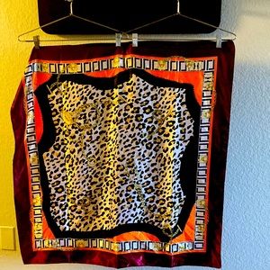 Burgundy, wines, black and gold leopard print Square Square